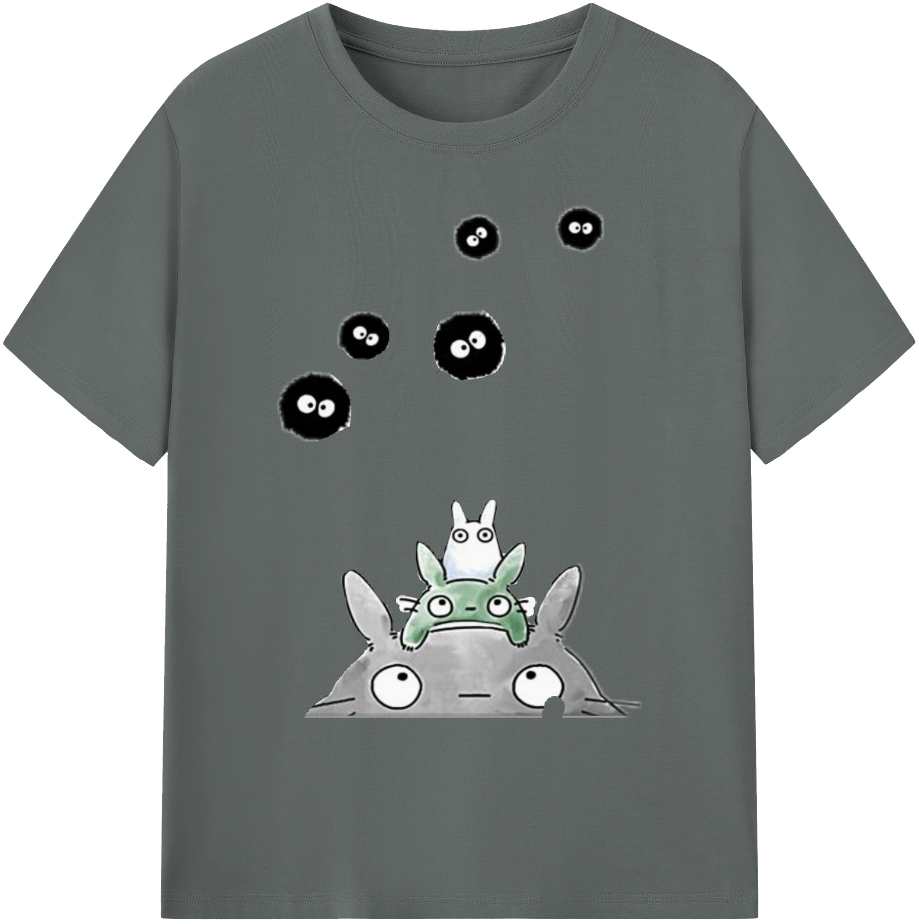 （画像用） となりのトトロ 草壁メイ 草壁サツキ My Neighbor Totoro Satsuki Kusakabe Mei Kusakabe 綿100％ メンズ半袖Tシャツ｜肌触りやわらか＆通気性